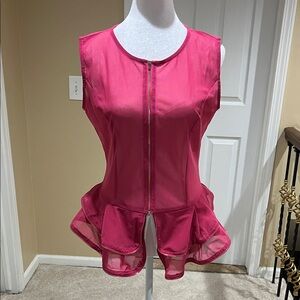 Xtaren Fuchsia Sleeveless Peplum Blouse